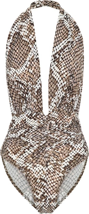 Norma Kamali Marissa snake-print swimsuit