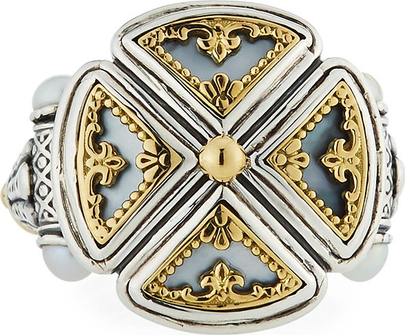 Konstantino Hestia Cutout Mother-of-Pearl Ring