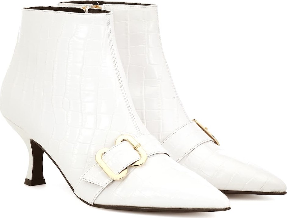 Erdem Sienna embossed leather ankle boots