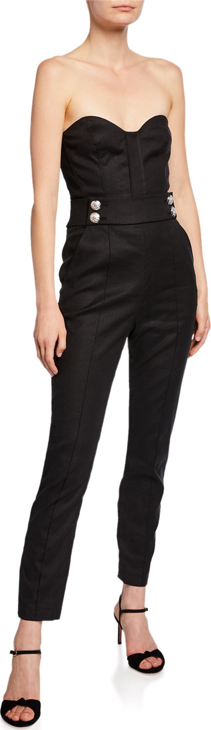 Veronica Beard Joanna Strapless Jumpsuit