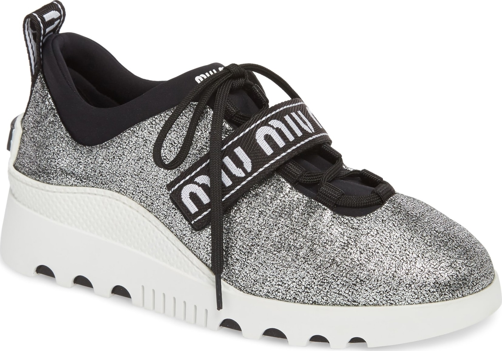 Miu Miu Logo Strap Platform Sneaker