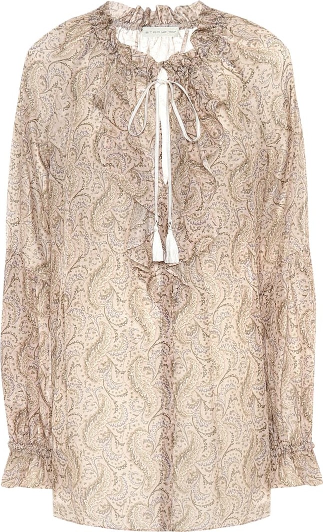 Etro Paisley cotton and silk blouse