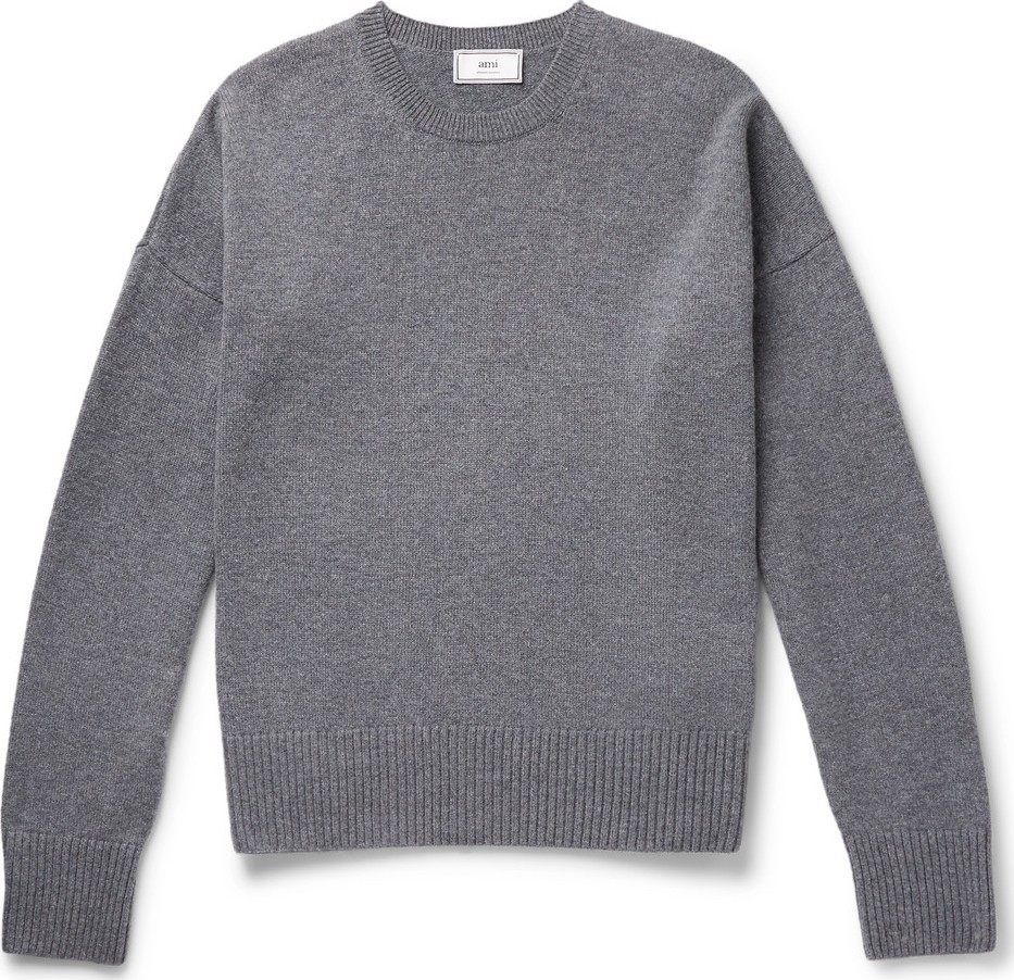 AMI Oversized Mélange Merino Wool and Cashmere-Blend Sweater