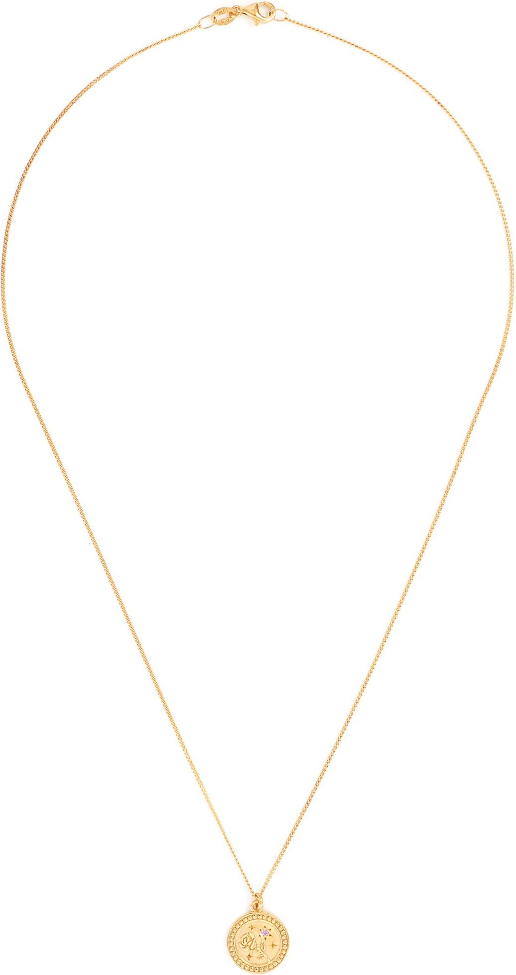 Meadowlark 'Amulet Love' pink sapphire gold plated necklace