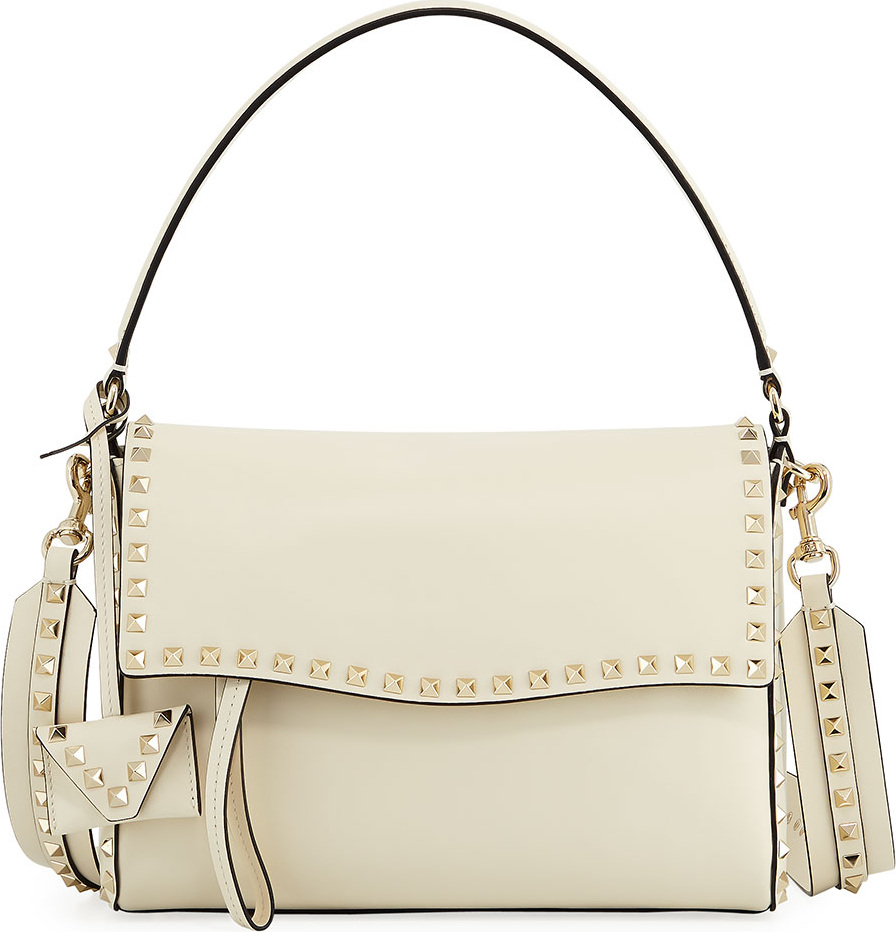 Valentino Rockstud Smooth Leather Top-Handle Bag