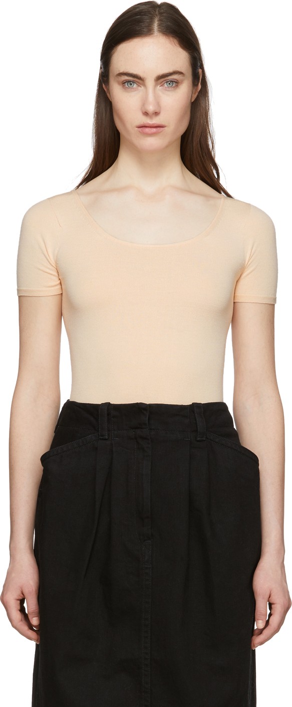 Lemaire Pink Second Skin Short Sleeve Pullover