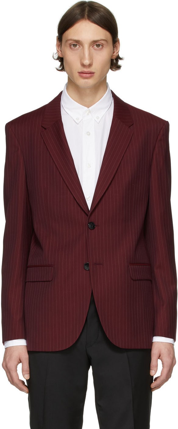HUGO Burgundy Pinstripe Herman194 Blazer