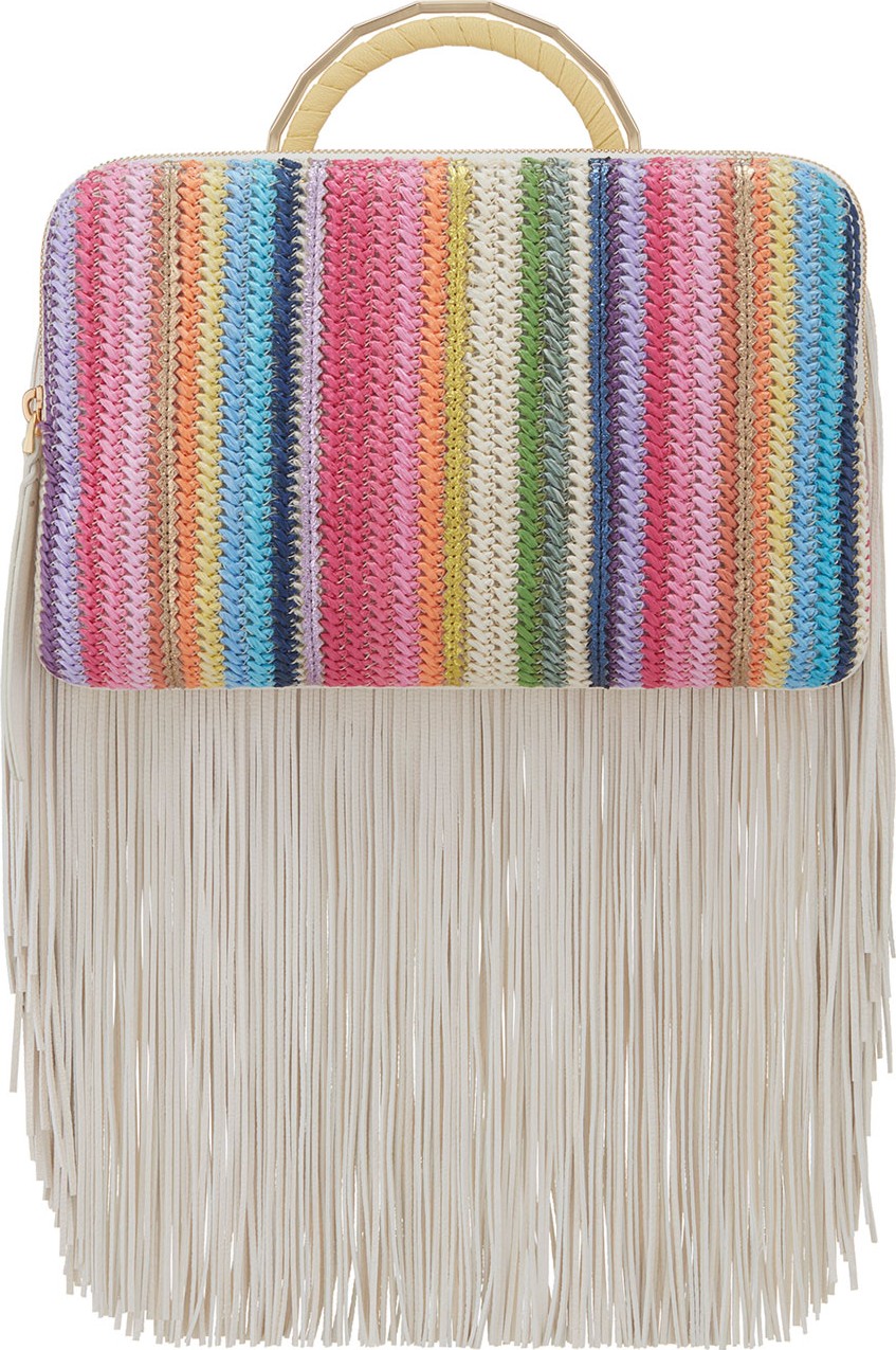 The Volon Rainbow Fringe Bon Bon Clutch Bag