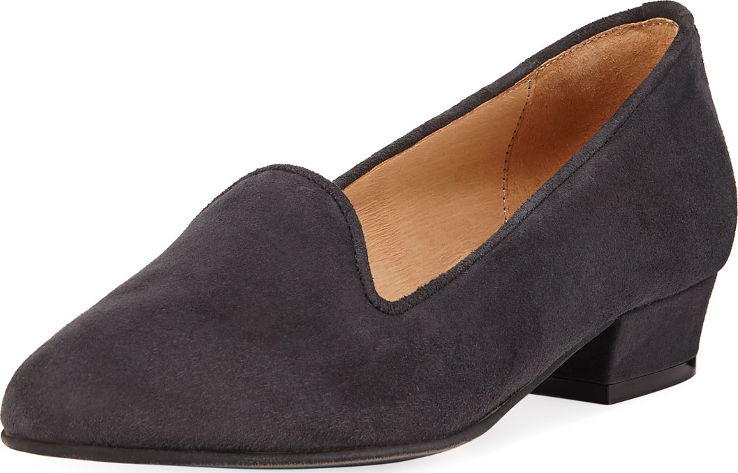 Sesto Meucci Ariele Comfortable Suede Chunky-Heel Loafer Pump