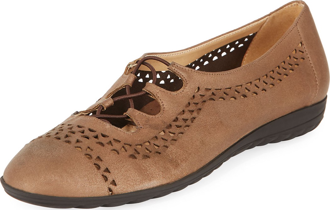 Sesto Meucci Bizzy Perforated Slip-On Flat, Brown