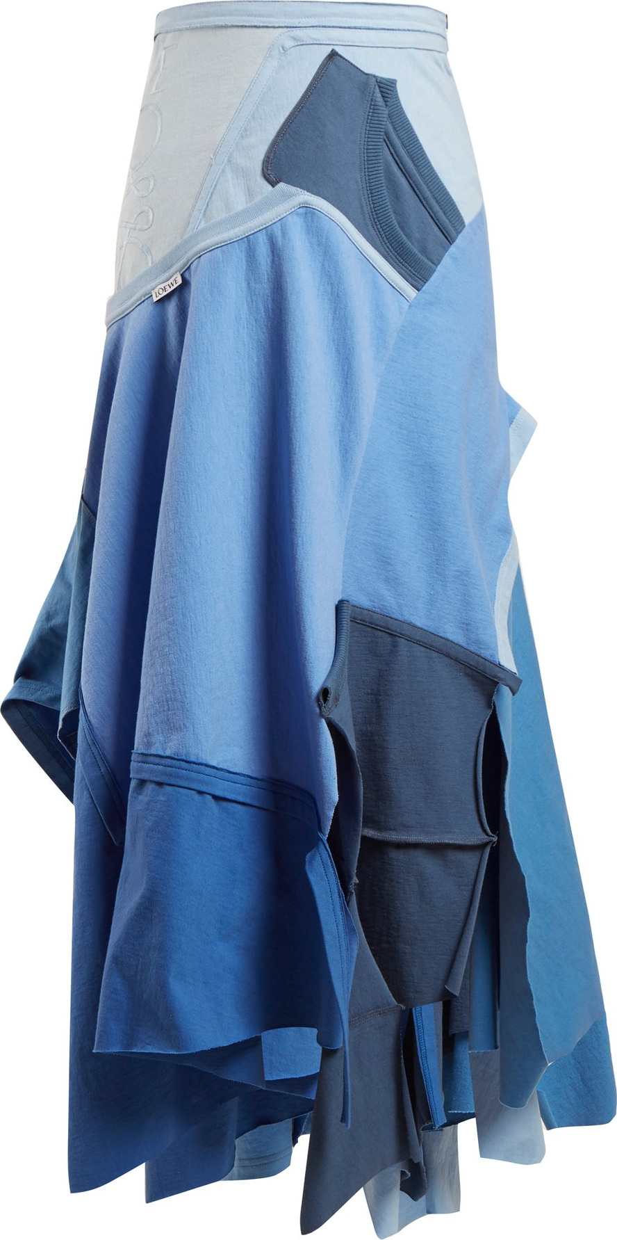 LOEWE Patchwork asymmetrical-hem skirt