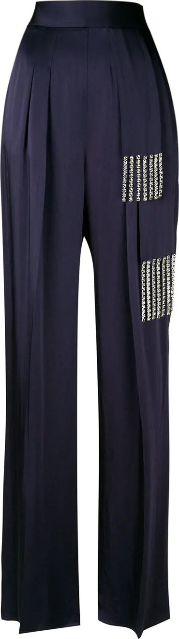 Christopher Kane Crystal Tie Satin Trousers