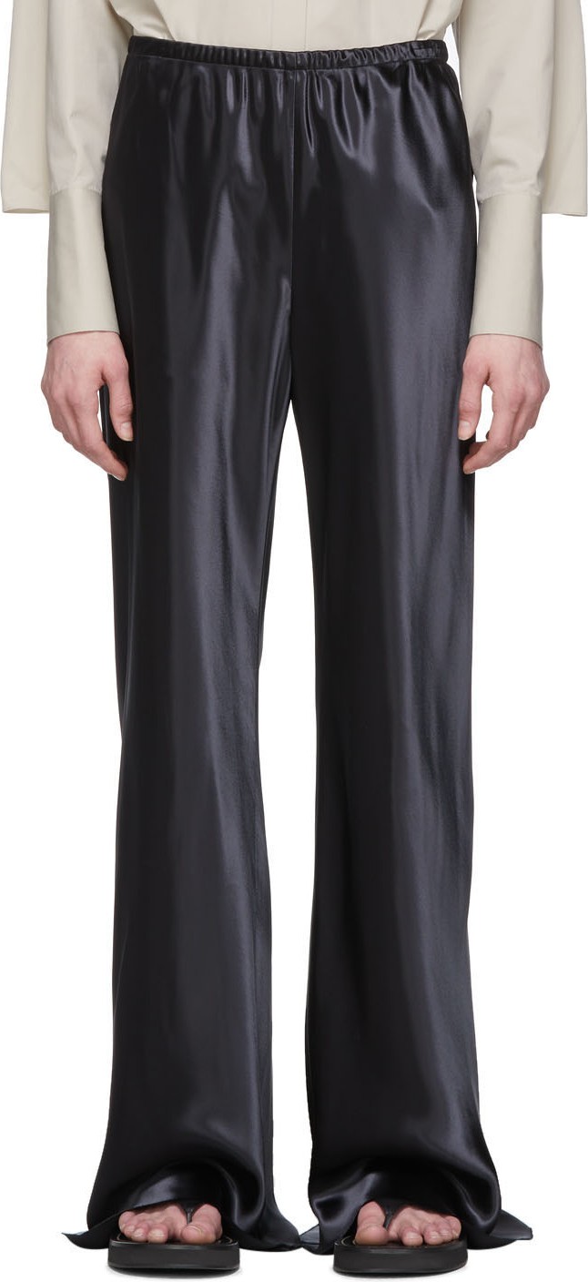 THE ROW Black Satin Gala Pants