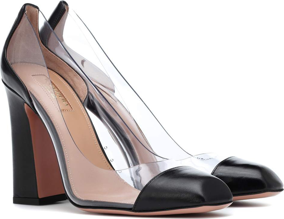 Aquazzura Optic 105 leather trimmed pumps