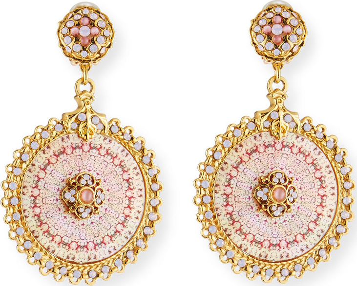 Jose & Maria Barrera Decoupage Clip-On Earrings