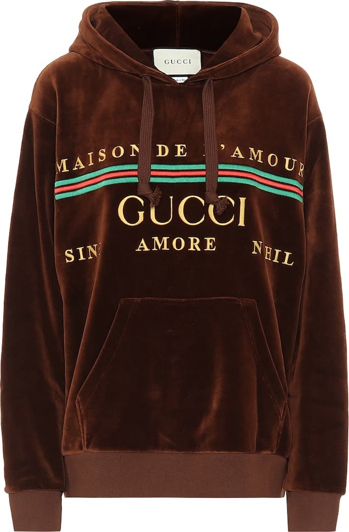 Gucci Logo cotton-blend chenille hoodie