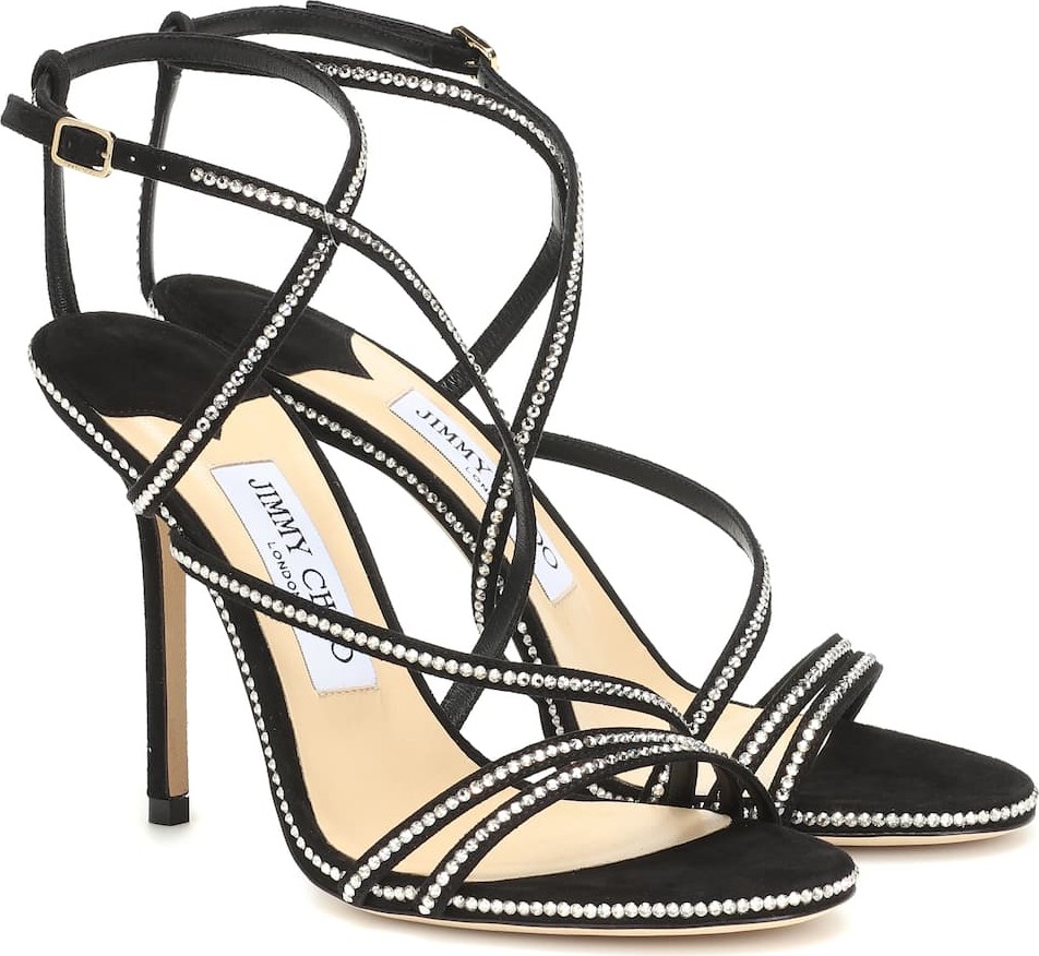 Jimmy Choo Dudette 100 embellished suede sandals