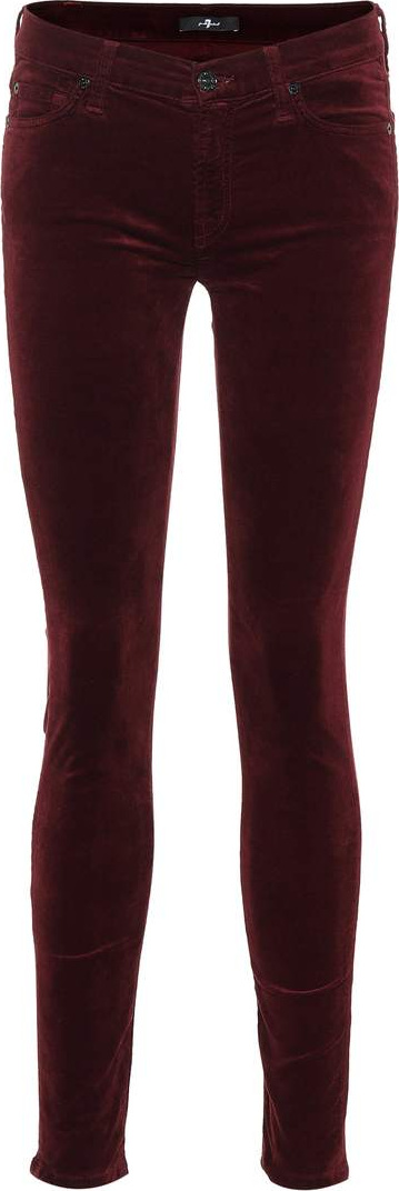 7 For All Mankind The Skinny mid-rise velvet jeans