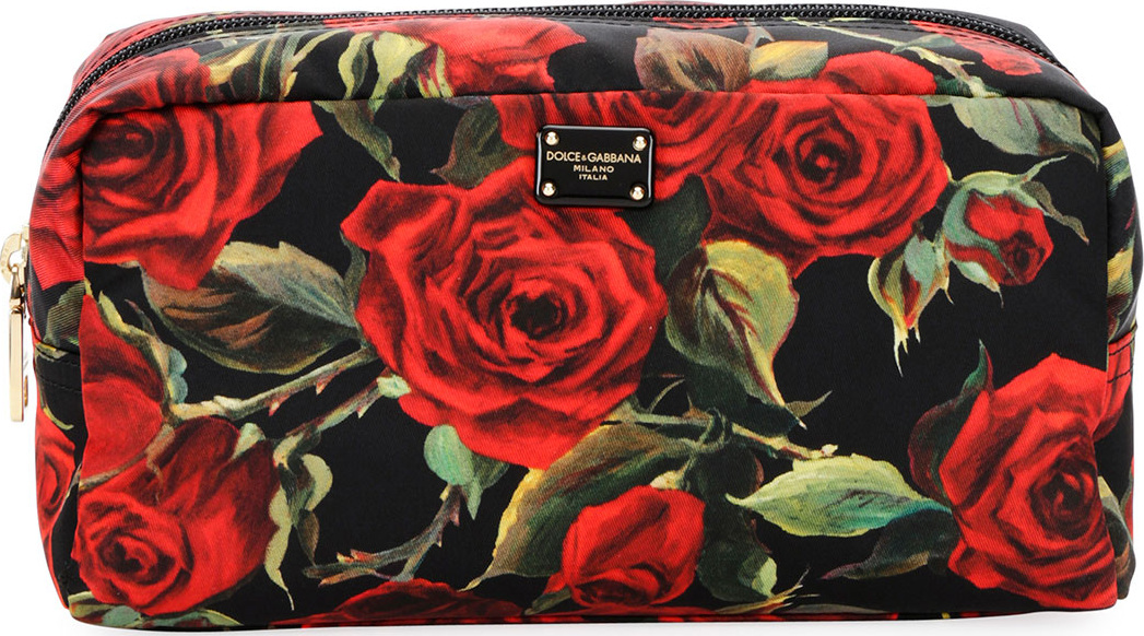 Dolce & Gabbana Roses Nylon Stampato Cosmetics Bag