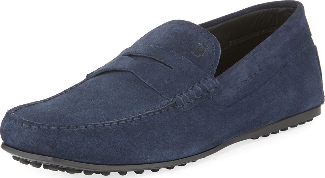 Tod's City Gommini Suede Penny Loafer, Blue
