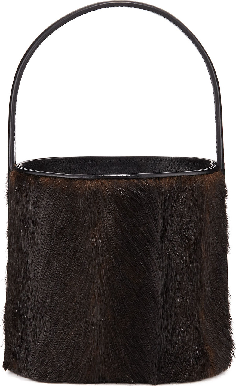 Staud Bissett Faux Mink Top-Handle Bucket Bag