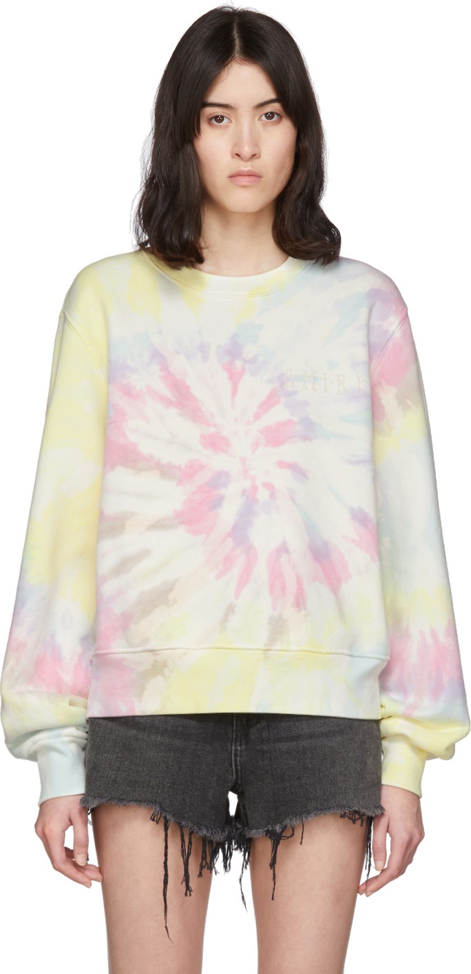 Amiri Multicolor Logo Tie-Dye Hippie Sweatshirt