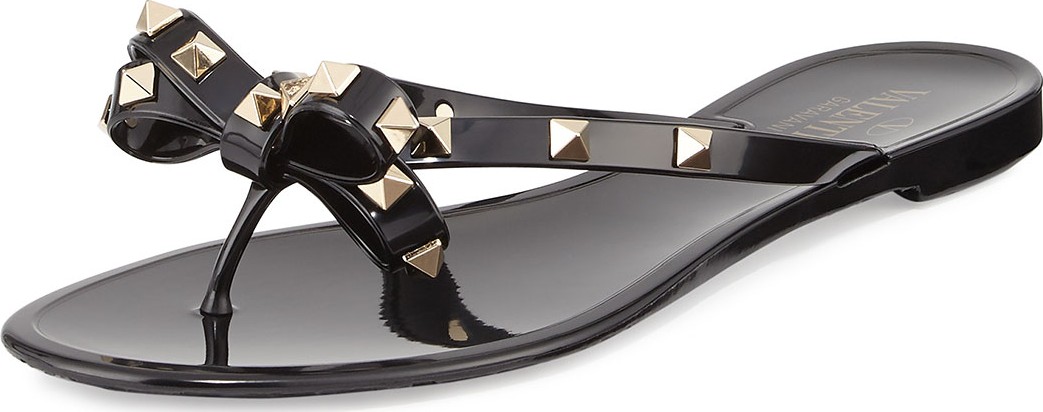 Valentino Rockstud PVC Thong Sandal