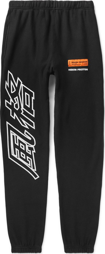 Heron Preston Tapered Printed Loopback Cotton-Jersey Sweatpants