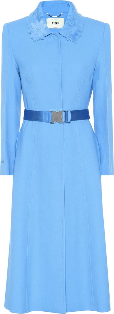 Fendi Wool and fur trench coat