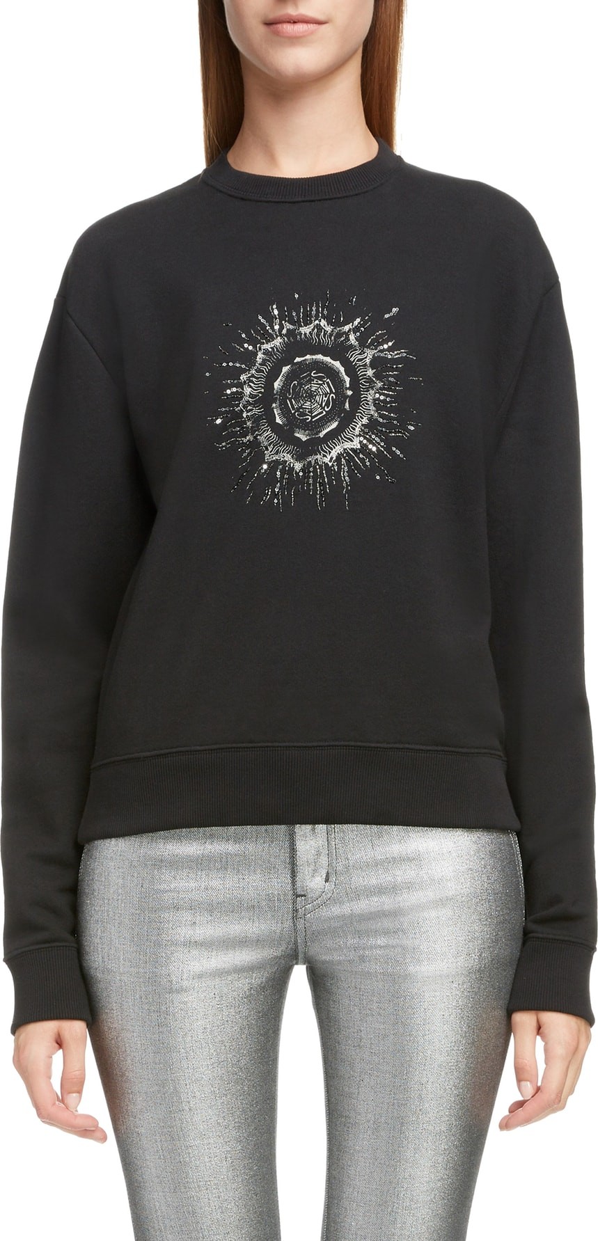 Saint Laurent Embellished Splatter Logo Sweatshirt