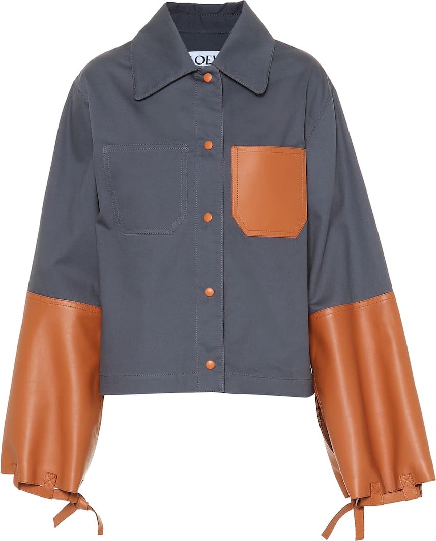 LOEWE Leather and cotton shirt