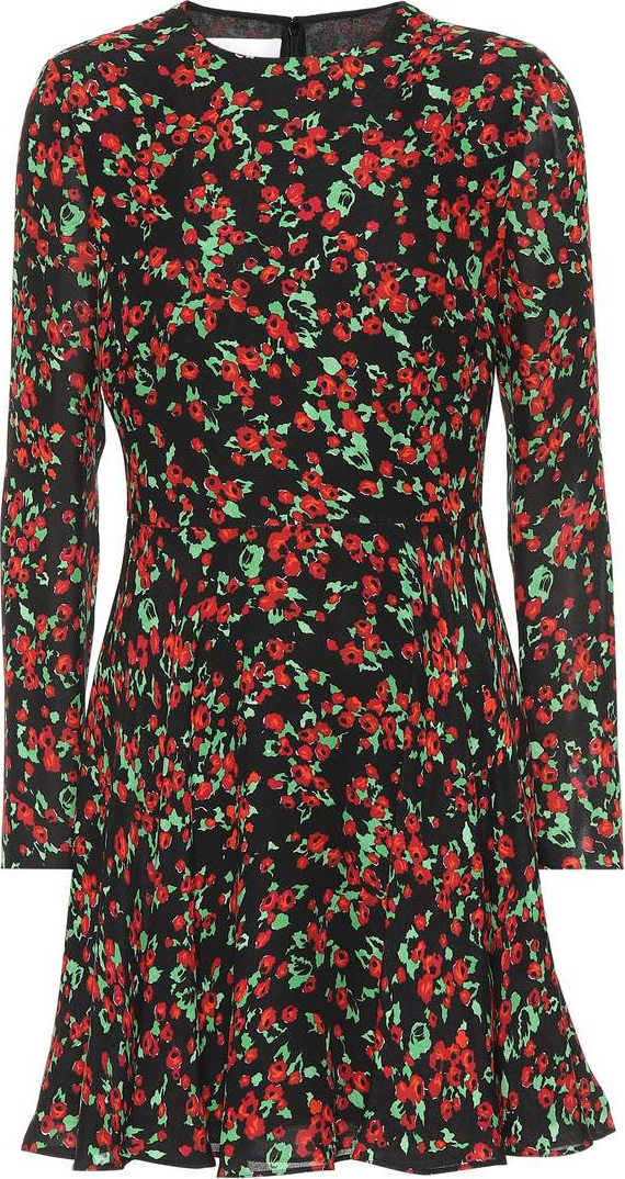 Valentino Floral-printed silk minidress