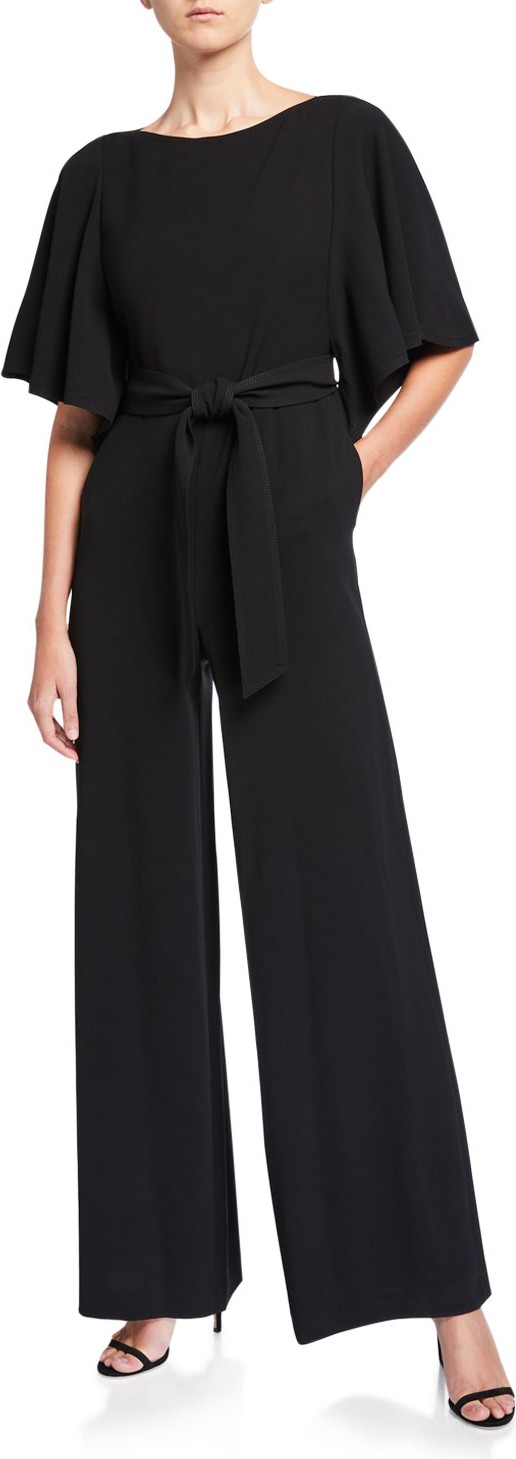 Lafayette 148 New York Annette Finesse Crepe Wide-Leg Jumpsuit