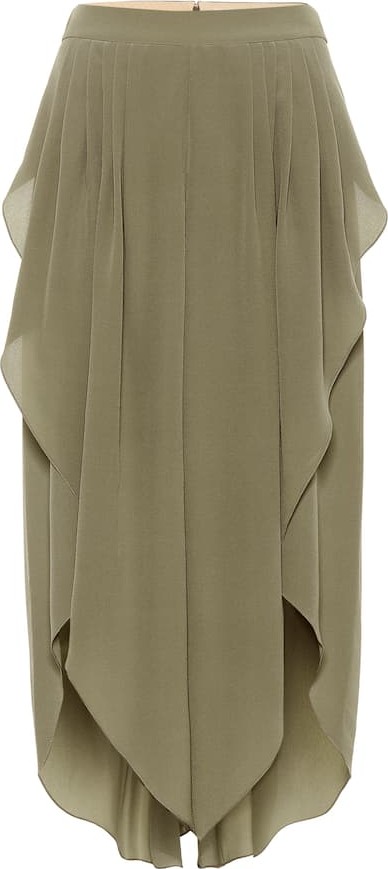 Chloe Asymmetric silk-chiffon pants