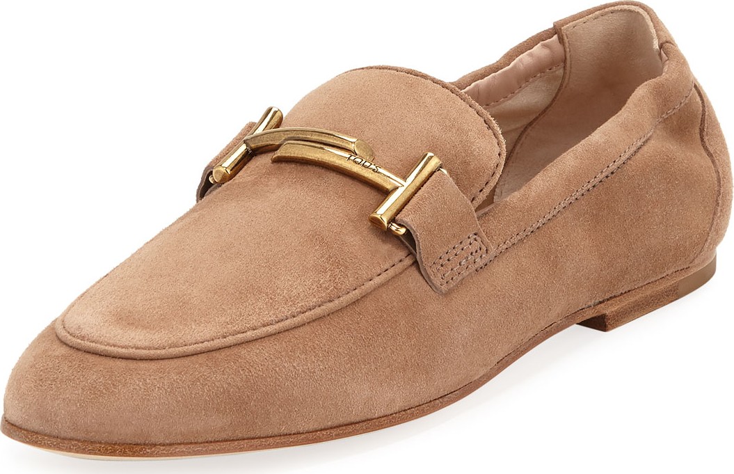 Tod's Double-T Scrunched Suede Loafer