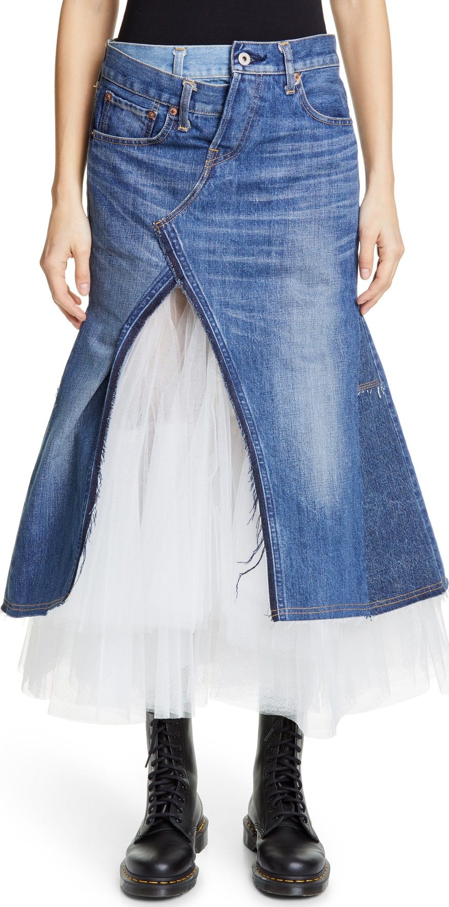 Junya Watanabe Tulle & Denim Mermaid Skirt