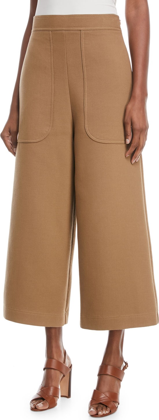 See By Chloé Cropped Cotton Wide-Leg Pants