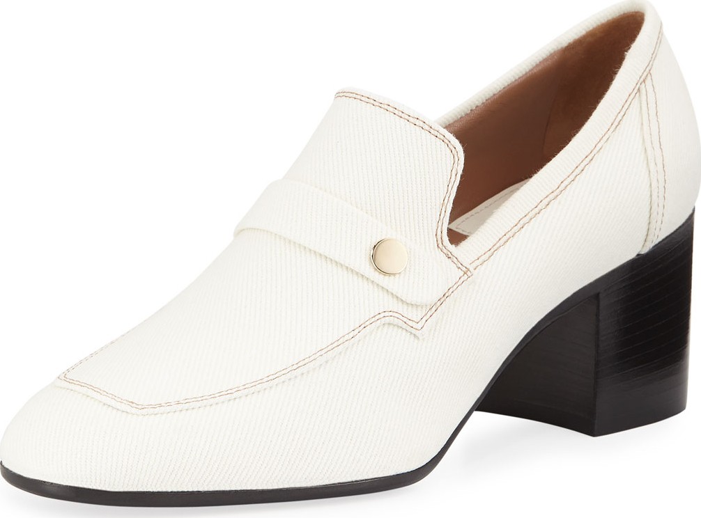 Laurence Dacade Tracy Heeled Canvas Penny Loafers