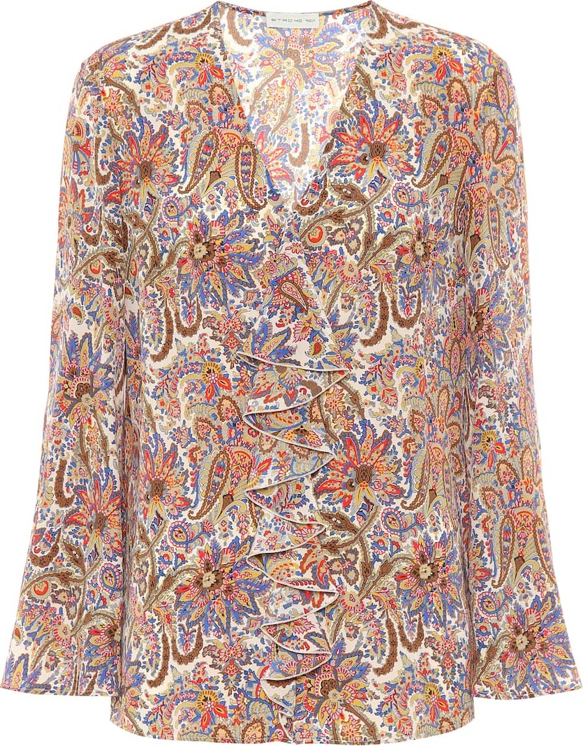 Etro Paisley silk-crêpe blouse