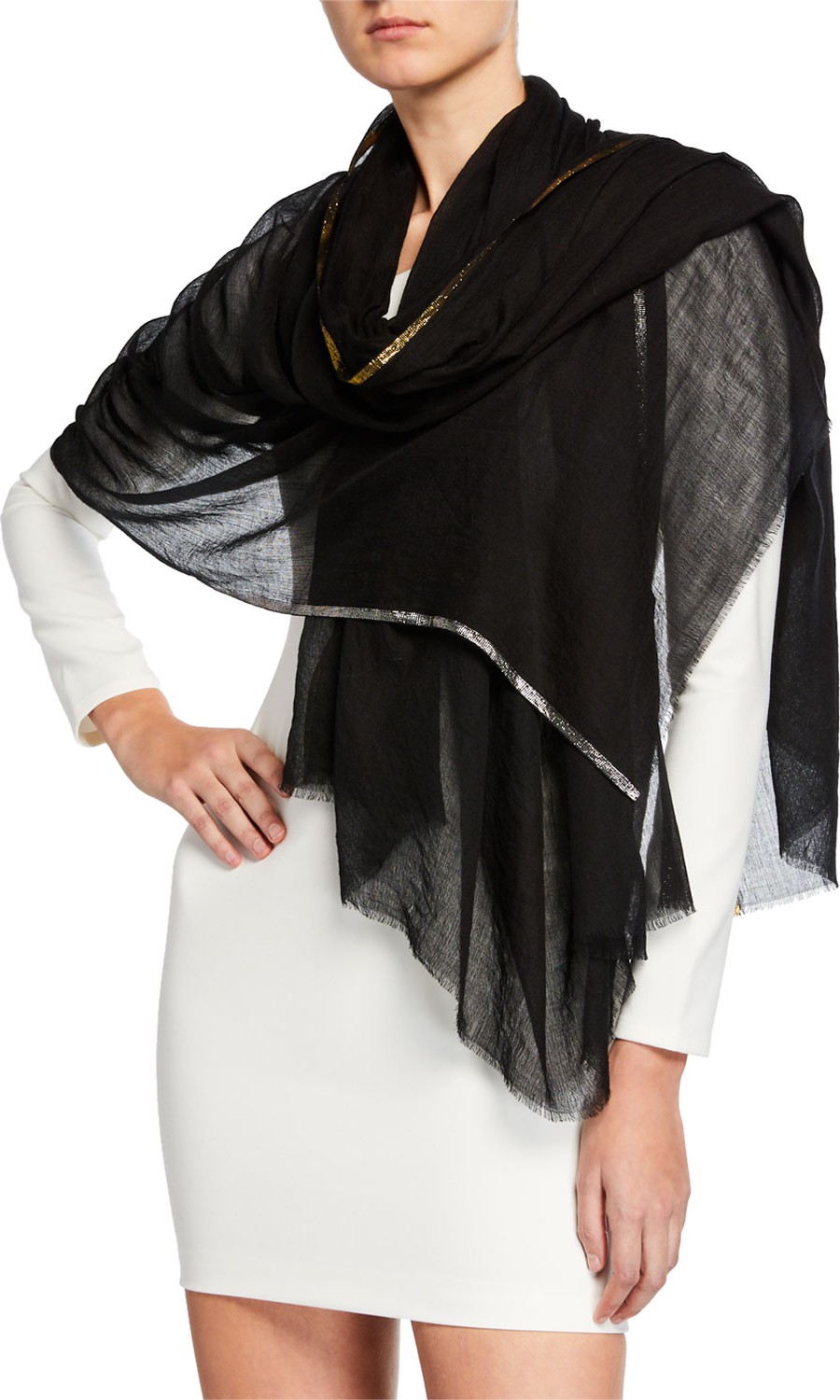 Bindya Wool Shiny Stripe Stole