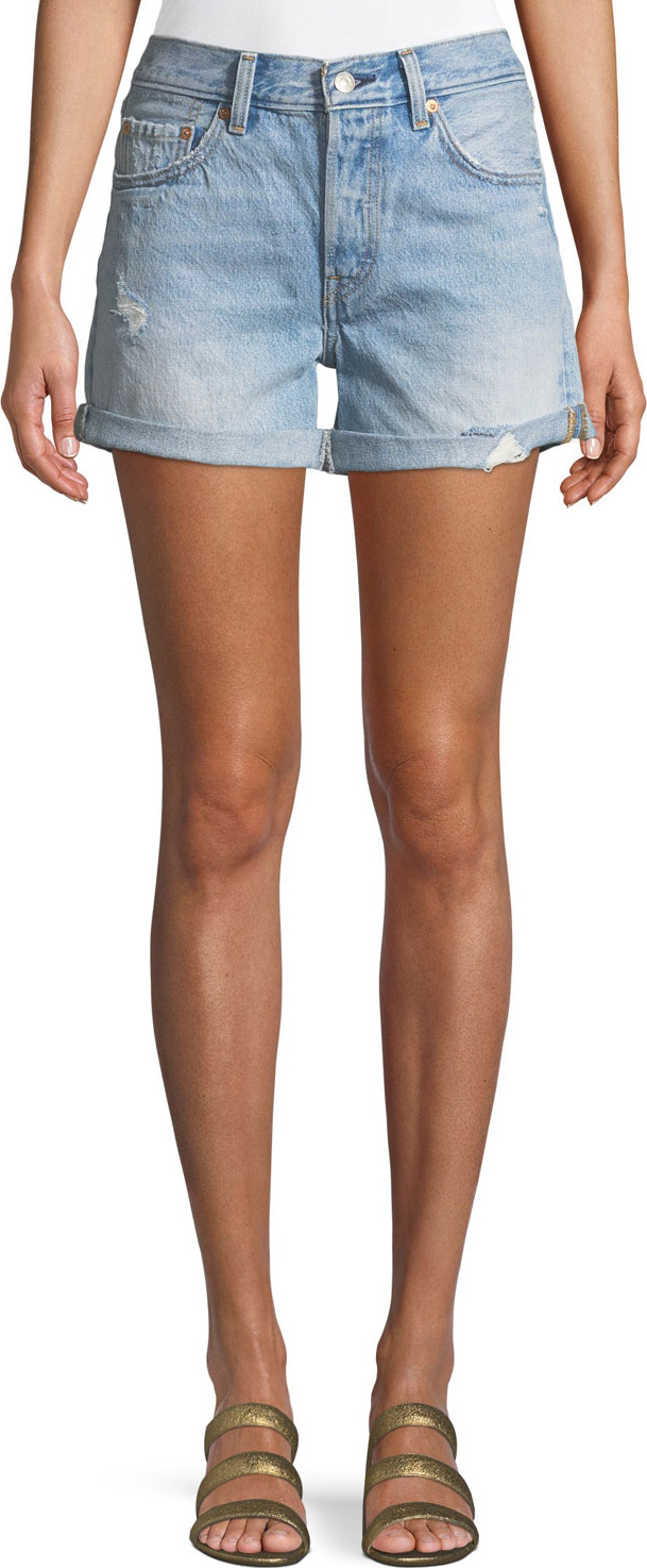 LEVI’S 501 North Beach Blues Mid-Rise Denim Shorts