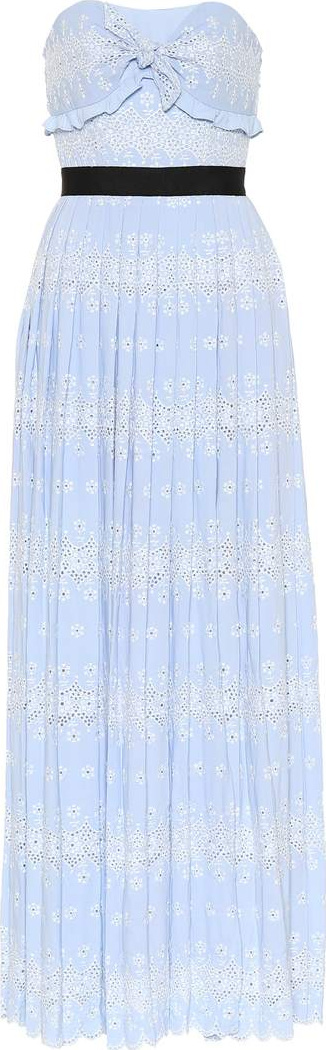 Self Portrait Strapless eyelet maxi dress