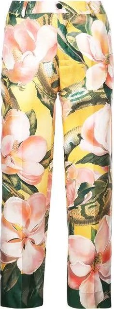 For Restless Sleepers floral print silk trousers