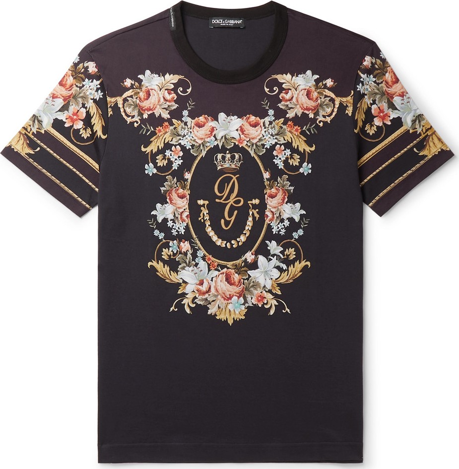 Dolce & Gabbana Printed Cotton-Jersey T-Shirt