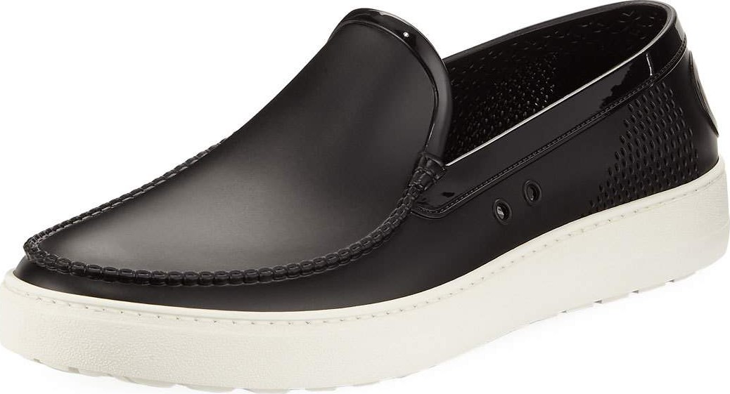 Salvatore Ferragamo Men's Perforated Grommet Boat Shoe