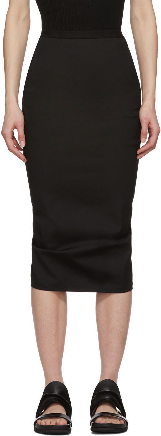 Rick Owens Black Soft Pillar Skirt