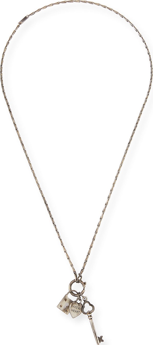 Saint Laurent Secret Triple-Charm Pendant Necklace