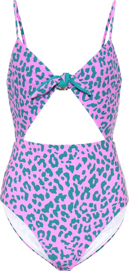 DIANE von FURSTENBERG Leopard print cut-out swimsuit