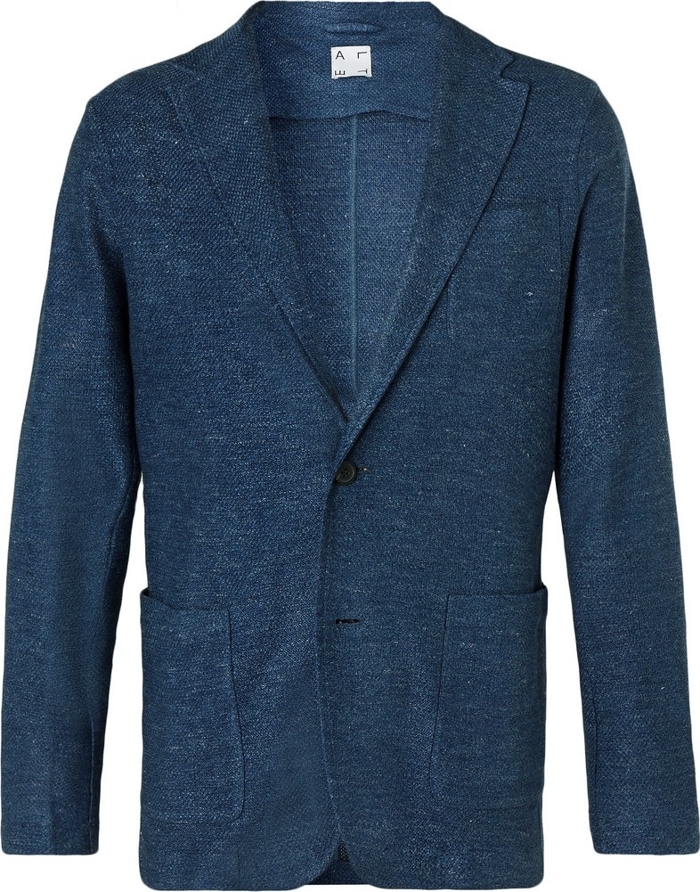 Altea Blue Alfonso Mélange Linen Blazer