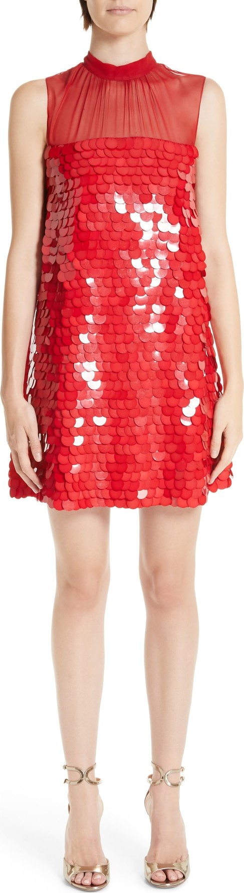 Sachin & Babi Alangi Sequin Silk Shift Dress